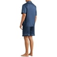thumbnail image 3 of Conjunto de Pijamas Satinados INSPIRE CHIC para Hombre, Pijamas de Manga Corta de Dos Piezas con Bolsillos, Pijamas Suaves para la Noche 2XL Azul, 3 of 6