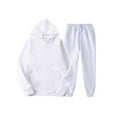 thumbnail image 1 of Innerwin Sweatshirts+Pant Outfits Two Pieces Men Tracksuit Set Sports 2 Pcs Fleece Jogger Sets White S, 1 of 2