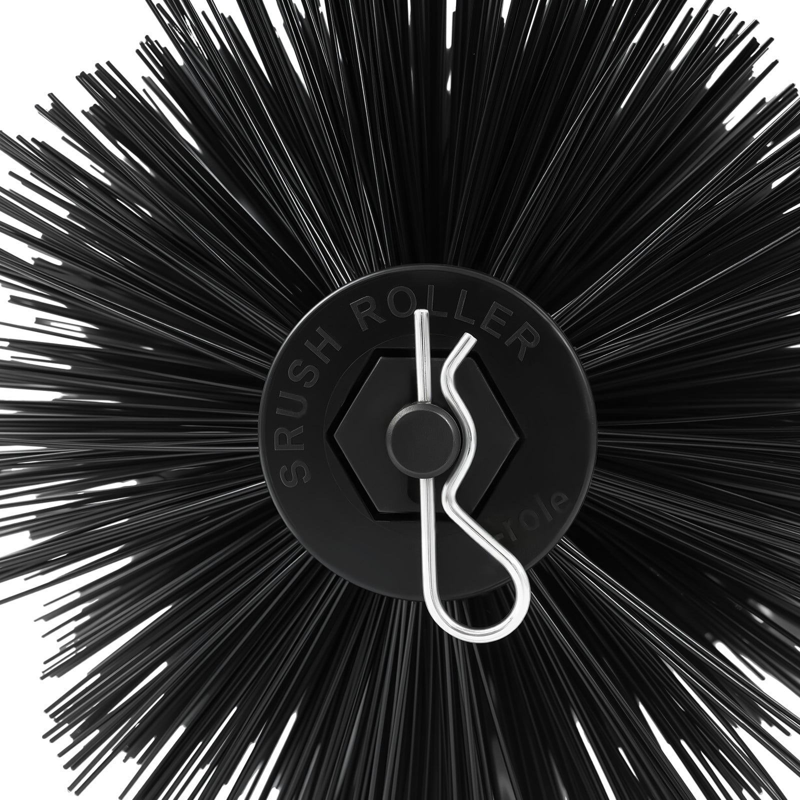 Black Lawn Mower Sweeper Head, Power Broom Attachment - 9-Tooth Quick Install Sweeper Brush for Driveway Walkway - Nylon Bristles Spiral Design Snow Removal Tool, Lawn Mower Attachment
