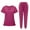 Hot Pink_03#824C, variant on Garbnen Women's Scrubs Set Stretch V-Neck Women Scrubs Top & Yoga Jogger Scrub Pants Nurse Uniform with Pockets
