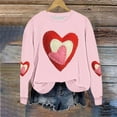 thumbnail image 5 of Tnhcen Women's Valentine's Day Crewneck Long Sleeve Oversized Heart Print Sweatshirt 100% Polyester Casual Loose Pullover Top for Women S-5XL, 5 of 5