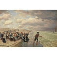 thumbnail image 3 of Viktor Zarubin 14x11 Black Modern Framed Museum Art Print Titled - Fishermen's Wifes (1919), 3 of 5