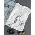 thumbnail image 3 of Magic Unicorn Engraving Shaped T-Shirt Women -Image by Shutterstock, Female x-Large, 3 of 4