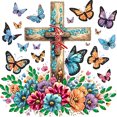 thumbnail image 1 of (YXC814) Resina Con Forma Especial Mariposa Y Cruz Diamante Parcial 30*30CM, 1 of 9