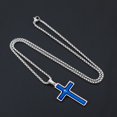 thumbnail image 3 of QDhaobang Long JESUS CROSS Necklaces for Men Jewelry 14K White Gold Chain Necklaces Jewelry corrente masculina DB 60cm BOX SR, 3 of 6