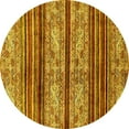 thumbnail image 1 of Ahgly Company Indoor Round Abstract Yellow Modern Area Rugs, 8' Round, 1 of 4