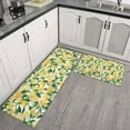 thumbnail image 3 of 2 Piece Watercolor Lemons Rug Kitchen Rug Set, Decor Kitchen Rugs, Absorbent Non-Slip Washable Floor Mats, Home Indoor Runner Rugs 17"x47"+17"x30", 3 of 7
