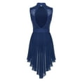 thumbnail image 2 of TSSOE Women's Lyrical Dance Costume Sleeveless Open Back Sequins Leotard Mesh Tulle Overlay Dress Navy_Blue XL, 2 of 7