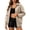 Beige, variant on Womens Leather Jacket Oversized Faux Casual Zip Up Bomber Jackets, Long Sleeve Lapel Zip Up Warm Side Pockets (Coffee, XL)