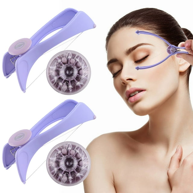 Heliisoer 2PC Threading Machine For Women Eyebrow Face And Body Hair Threading And Removal System Kit Tweezers For Eyebrows Threading Machine For Women Epilators