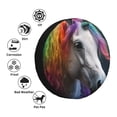 thumbnail image 4 of Rateoe Colorful Haired White Horse Pattern Tire Cover Wheel Protectors Weatherproof Wheel Covers Universal Fit for Trailer Rv SUV Truck Camper Travel Trailers Accessories-17 inch, 4 of 6