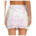 thumbnail image 2 of Kaerm Women's Girls Shiny Sequin Mini Skirt Glitter High Waist Bodycon Miniskirt Pink M, 2 of 6