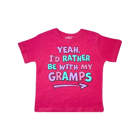 

Inktastic Yeah I d Rather be with My Gramps in Pink Blue and Purple Gift Toddler Boy or Toddler Girl T-Shirt