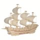 thumbnail image 4 of Modelo de barco de vela antiguo de madera, simulación de bricolaje, ensamblado a mano, barco mercante de seda, rompecabezas tridimensional 3D para adultos., 4 of 6