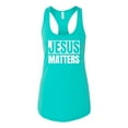 thumbnail image 2 of Jesus Matters Christian Love God Church | Womens Inspirational/Christian Jersey Racerback Tank Top, Tahiti Blue, Large, 2 of 3