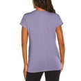 thumbnail image 3 of Banana Republic Women’s V-Neck Roll Sleeve T-Shirt, Purple Persian Violet 2XL, 3 of 4