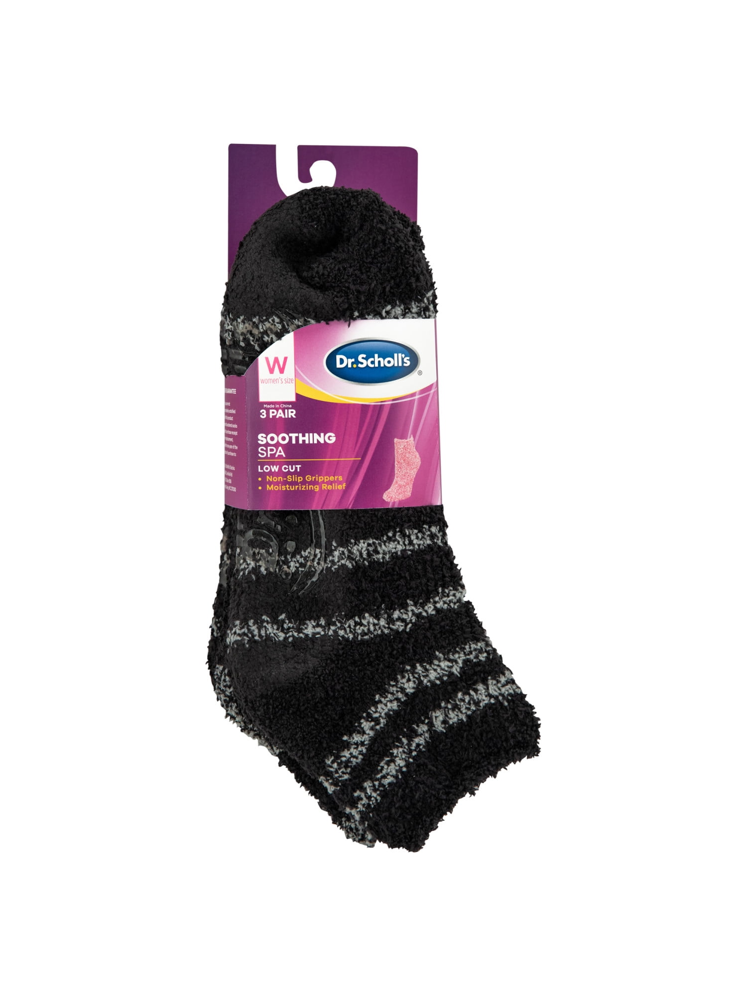 Dr. Scholl s Women s Soothing Spa Low Cut Gripper Socks 3 Pack