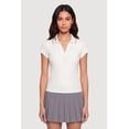 thumbnail image 2 of Women's Contrast Trim Rib Knit Polo Top, 2 of 4