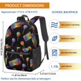 thumbnail image 3 of Colorful Keyboard Black Pattern 17" School Backpacks for Teens,Waterproof Oxford Fabric,S-Shape Padded Straps for School,Travel,Hiking,Camping, 3 of 6