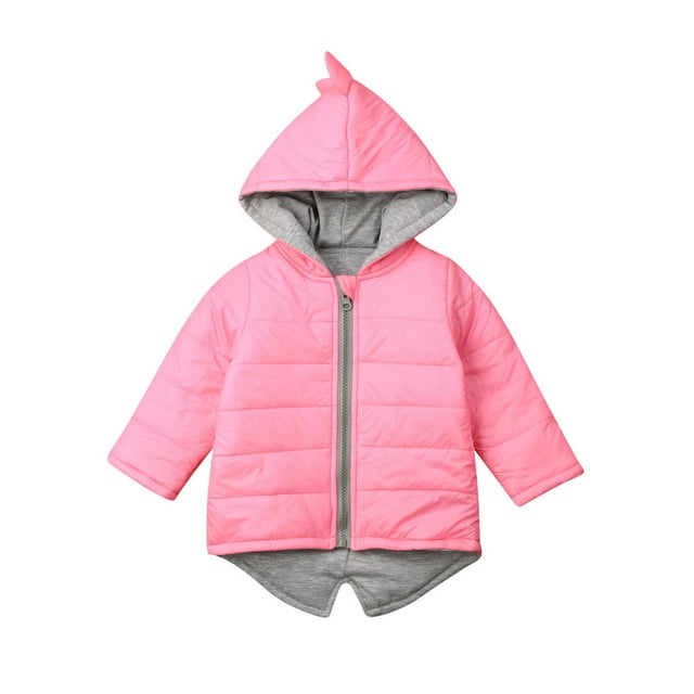 Toddler Baby Boys Girls Coat Long Sleeve Hooded Padded Jacket Winter Warm Light Puffer Jacket Outwear