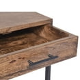 thumbnail image 3 of Mango Wood Side Table with Drawer and Cantilever Iron Base Brown and Black - Saltoro Sherpi, 3 of 7