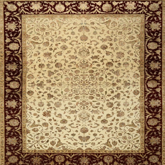 Ahgly Company Indoor Square Traditional Saddle Brown Oriental Area Rugs, 6' Square