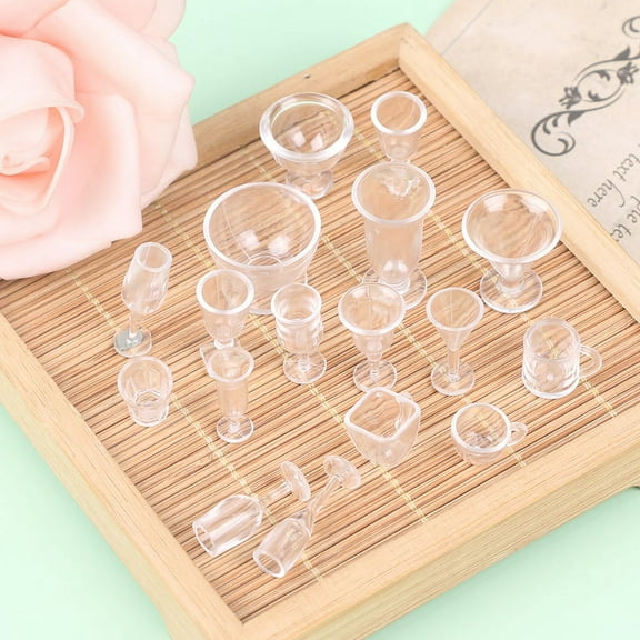17pcs/lot plate cup dish bowl tableware set Dollhouse Miniature Toy Doll Food