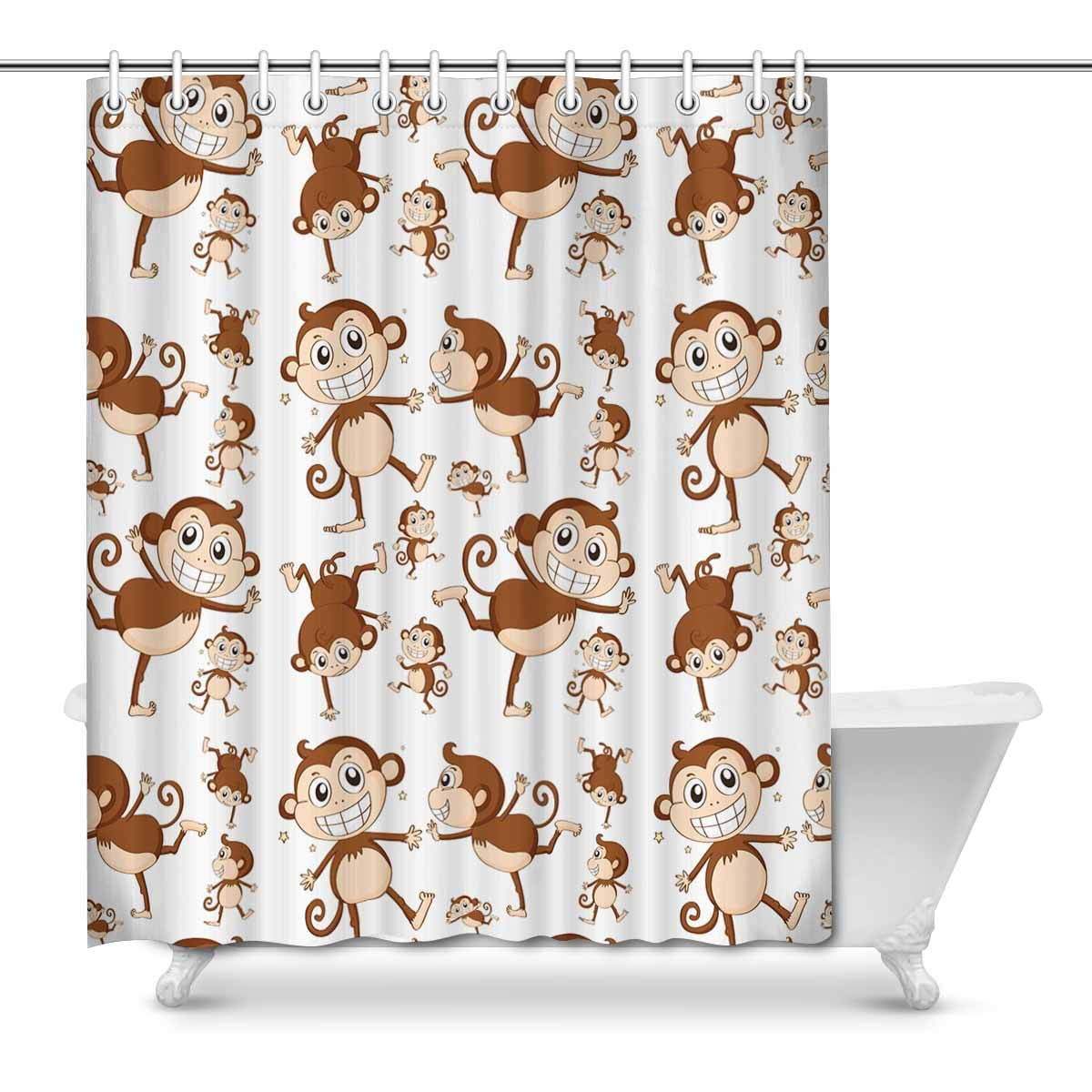 Pop Monkey Shower Curtain Bathroom Sets Home Decor 66x72 Inch Pop Monkey Shower Curtain Bathroom Sets Home Decor 66x72 Inch