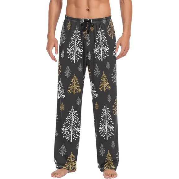 GZHJMY Christmas Tree Pajama Pants for Men, Lounge Pants Lightweight Men Pajama Bottoms with Drawstring Pockets, Christmas New Year Birthday Gifts, Small