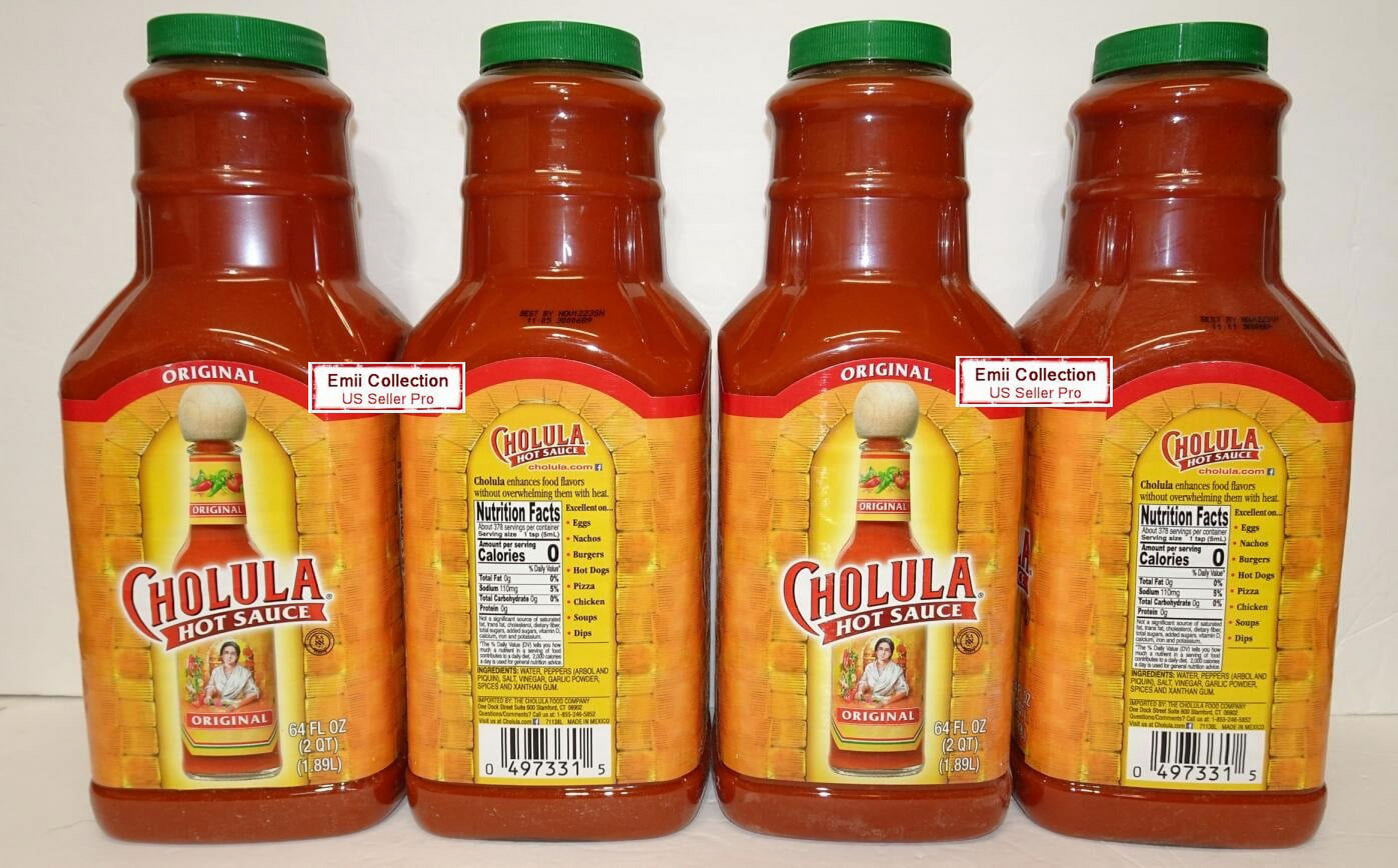Cholula Original Hot Sauce 64fl oz 1.89L (4 Jugs)