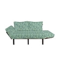 thumbnail image 2 of Floral Futon Couch, Flourishing Spring and Summer Season Leaves Tulips Petals Illustration, Daybed with Metal Frame Upholstered Sofa for Living Dorm, Loveseat, Turquoise Teal Marigold, by Ambesonne, 2 of 4