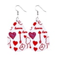 thumbnail image 1 of HOARBOEG Boucles d'Oreilles de la Saint-Valentin Cœur Lèvres Rouges Boucles d'Oreilles Imprimées Double Face Bijoux de la Fête des Mères, 1 of 1
