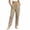 Khaki, variant on BUIGTTKLOP Women's Casual Cotton Pants Fashion Drawstring Lightweight Summer Straight Leg Lounge Trouser