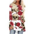thumbnail image 2 of Karymi Shirts for Women Halloween Full Print Raglan Long Sleeve Tunic Tee, Casual Scoop Neck Loose Pullover Womens Tops, 2 of 5