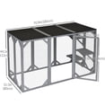 thumbnail image 2 of JERFIT Large Outdoor Catio Enclosure for Multiple Cats, Weatherproof Wooden Cat Cage Playpen with Asphalt Roof, Sturdy Wire Mesh, Grey, 2 of 7