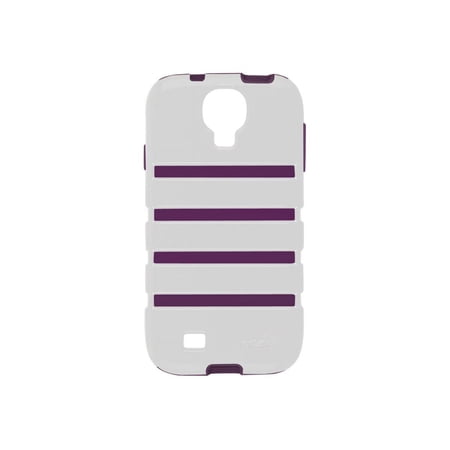 Ventev shockguard - Protective cover for cell phone - polycarbonate, thermoplastic polyurethane (TPU) - white, grape - for Samsung Galaxy S4