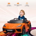 thumbnail image 2 of GloryStar 12V Kids Ride on Car, Licensed Corvette Battery Powered for Toddlers, Remote Controlled, Visual Dashboard, Features LED Lights and Music for Fun Play, 2 of 7