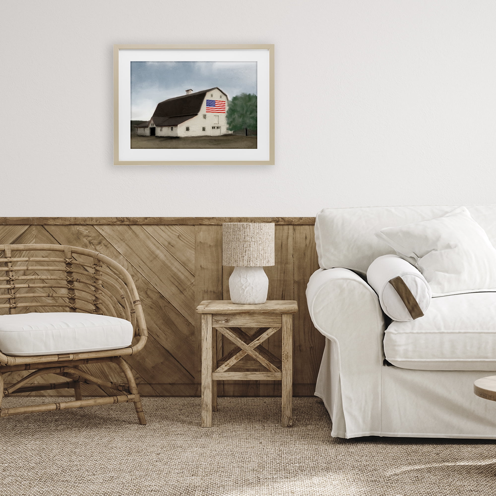 Stupell Industries American Barn Dreams Birch Framed Print Under Glass, design by Kim Allen
