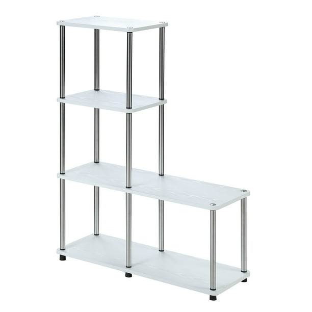 Convenience Concepts Designs2Go 4 Tier L Bookshelf, White