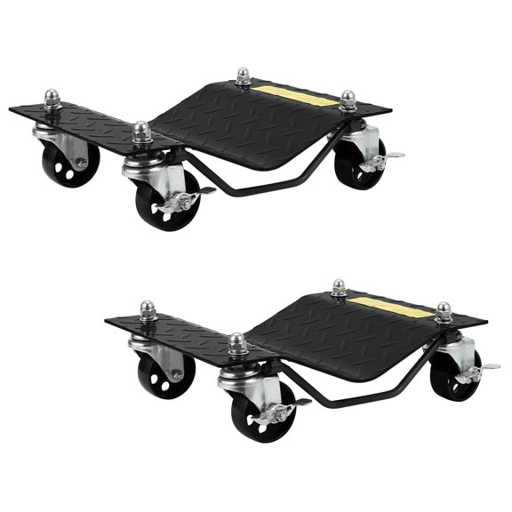 Car Dolly, 4000LB/8000LB Capacity Heavy Duty Vehicle Wheel Dollies for Moving Cars, Trucks, SUVs - 3" Reinforced Steel Wheels, Anti-Slip Curved Design