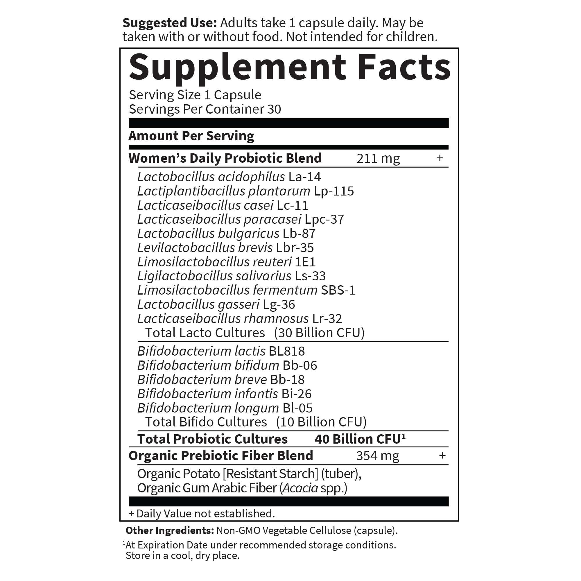 Garden of Life Dr. Formulated Women’s Health Daily Probiotics Vitamins for Digestive Gut Health and Immune Support, 30 Count​