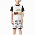 thumbnail image 5 of TOWED22 Toddler Kids Baby Boy Summer Clothes 2pcs Dinosaur Print T-Shirt Elastic Waist Shorts Outfits(Red,4-5 Y), 5 of 6