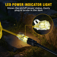 thumbnail image 5 of 12/3 Gauge Heavy Duty 25ft Outdoor Extension Cord, Waterproof with LED Lighted End,yellow,Waterproof,ETL,flexible, 5 of 9