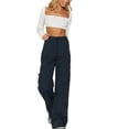 thumbnail image 2 of Liacowi Women Juniors Casual Baggy Cargo Pants Wide Leg Trousers Loose Oversized Hippie Drawstring Punk Sweatpants Joggers Streetwear, 2 of 9