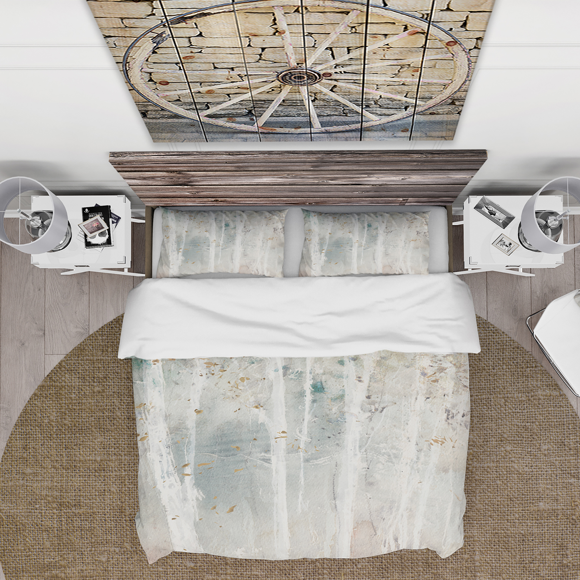 Designart 'A Woodland Walk into the Forest VI' Farmhouse Duvet Cover Set