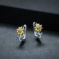 thumbnail image 3 of Coachuhhar Sunflower Hoop Earrings, Hypoallergenic, Sterling Silver, Includes Gift Box, 11mm, 3 of 7