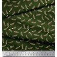 thumbnail image 2 of Soimoi Green Poly Georgette Fabric Eagle Feather Print Sewing Fabric Yard 42 Inch Wide, 2 of 3