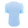 thumbnail image 4 of Gibobby Camiseta de Manga Corta con Cuello en V Blusa gasa con cuello en V color liso para mujer con mangas(Azul,M), 4 of 5