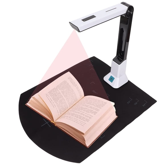 Portable Document Scanner, A4 USB Book Scanner with 8MP Document Camera for Teachers Online Teaching, Office, Learning, Smart OCR Scan Auto-Flatten & Deskew Compatible Windows
