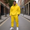 thumbnail image 2 of Hearthz Sweatsuits Men 2 Piece Outfit Fleece Hoodie Jogger Sweatpants Set Winter Sweat Suits Men, 2 of 5
